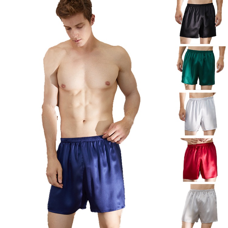 Men's Silk Pajama Shorts, Silk Boxer Shorts for Men
