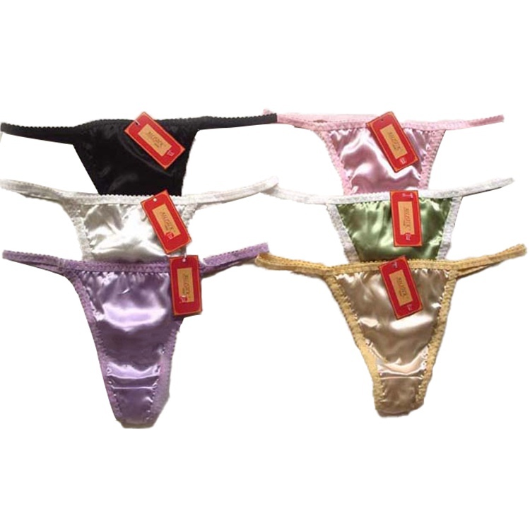Women's Pure Mulberry Silk Charmeuse Thong Panties