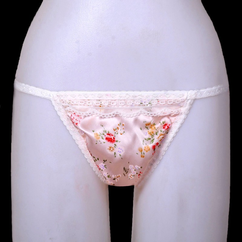 Women's 16mm 100% Mulberry Silk String Side Bikini Panties Knickers
