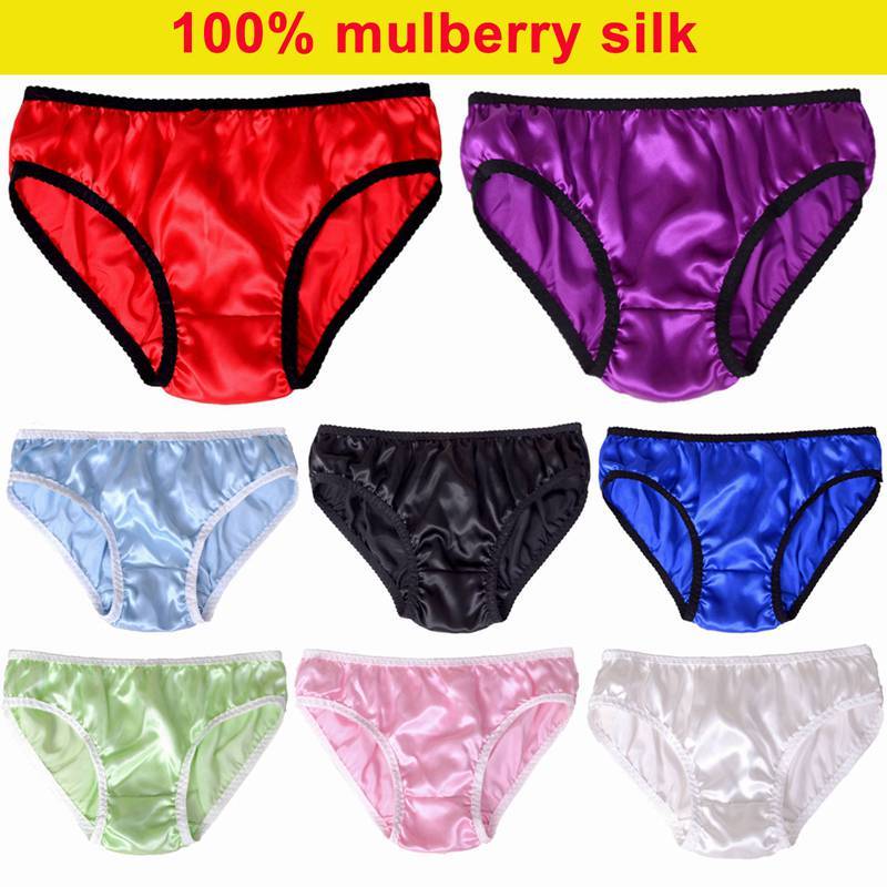 Women's 16mm Pure Mulberry Silk Bikini Panties Knickers