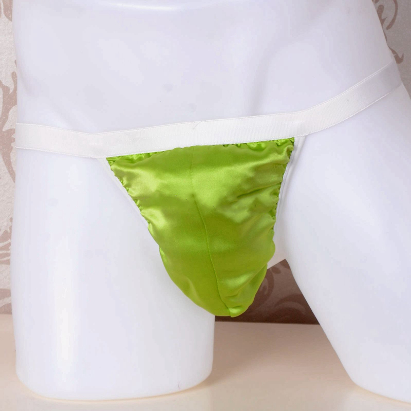Men's 100%  Mulberry Silk Satin G String Briefs Panties