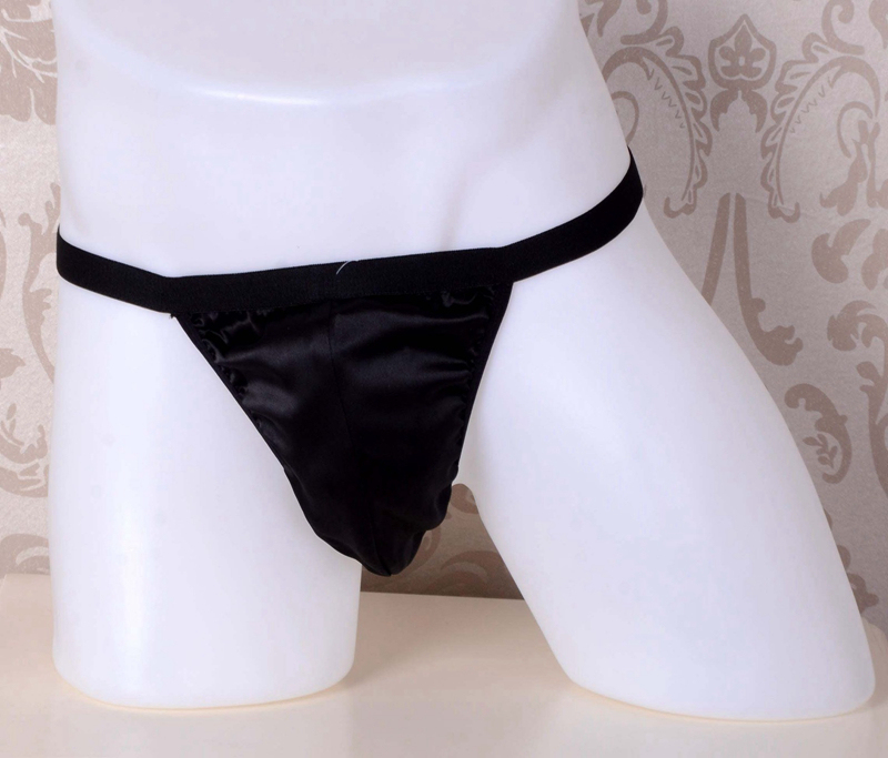 Men's 100%  Mulberry Silk Satin G String Briefs Panties