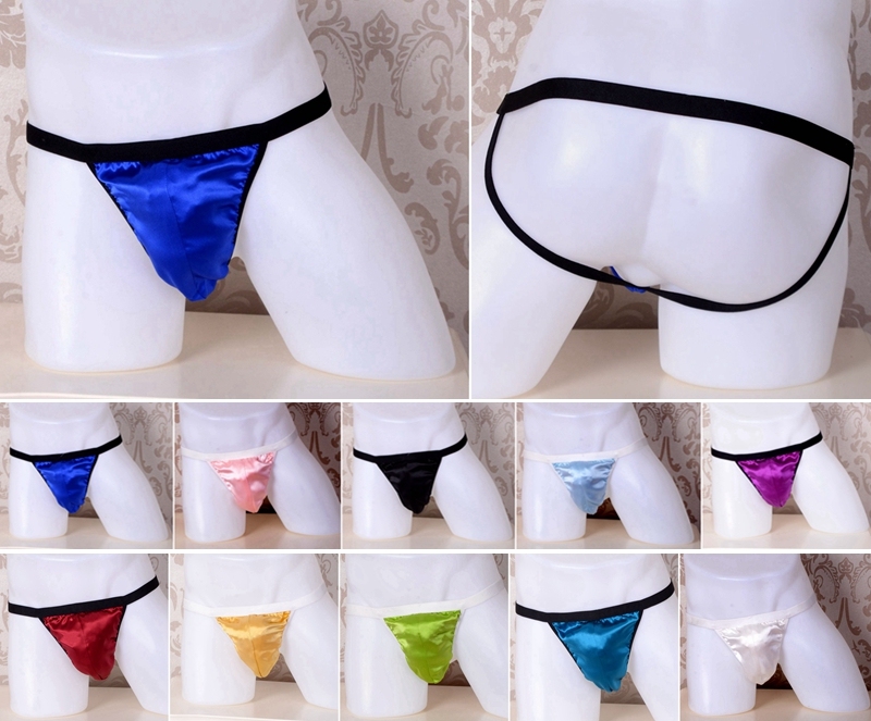 Men's 100%  Mulberry Silk Satin Jockstrap Briefs Panties