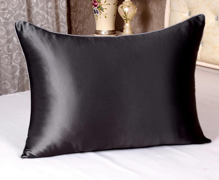 30mm 100% Mulberry Silk Pillowcase Dark Grey Color