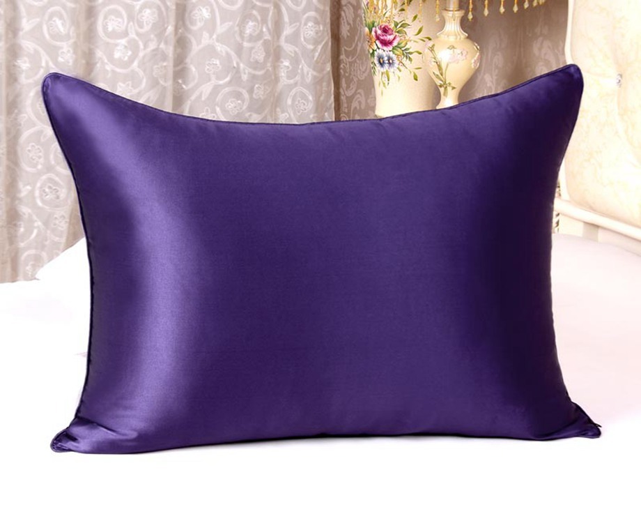 30mm 100% Mulberry Silk Pillowcase Dark Purple Color