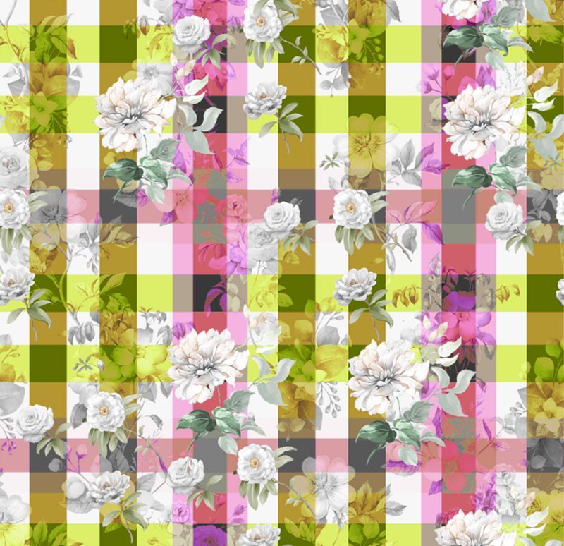 Floral Pattern Printed 100% Mulberry Silk Satin Fabric 45" Wide