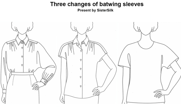 3 types of batwing sleeves