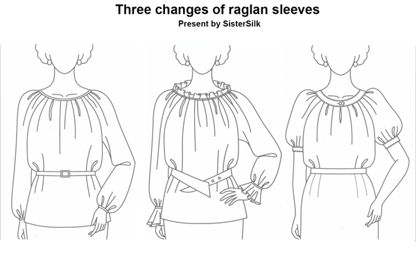 3 types of raglan sleeves