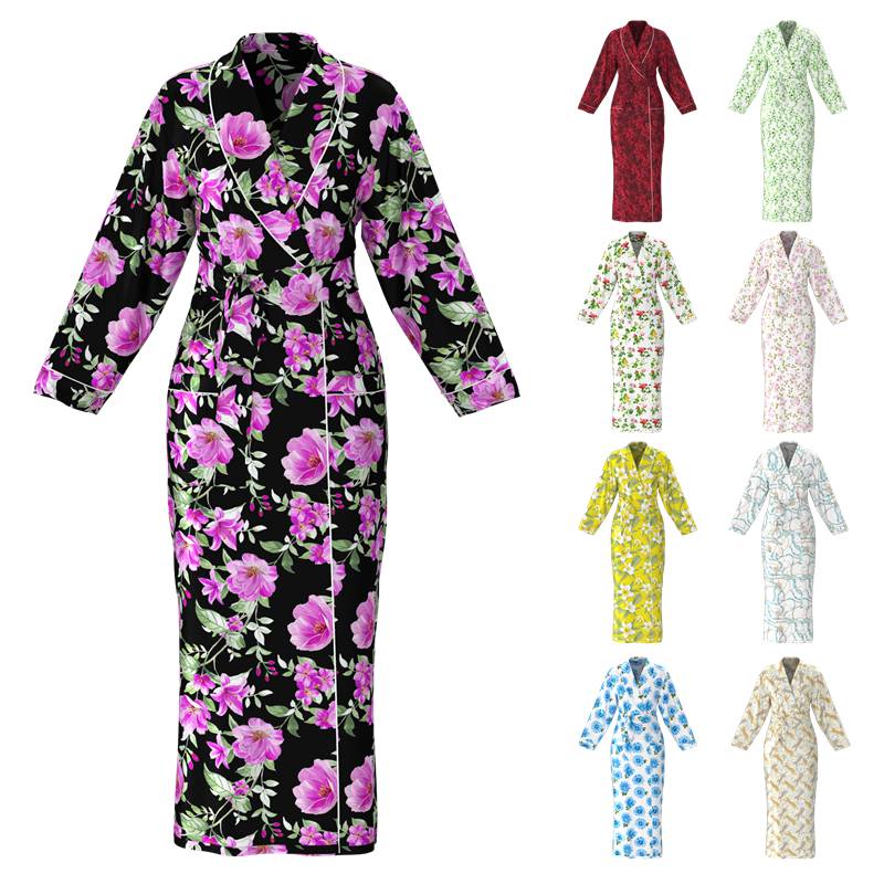 Women's Silk Foral Robes