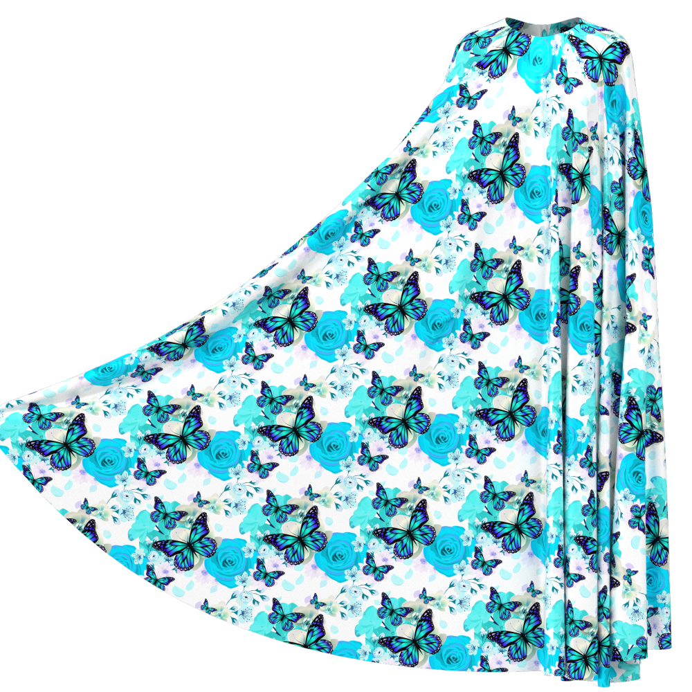 Butterfly Print 100% Mulberry Silk Satin Pattern #01