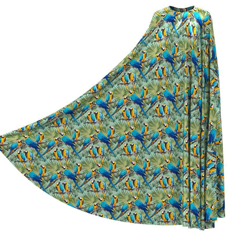 Parrot Print 100% Mulberry Silk Satin Pattern #03