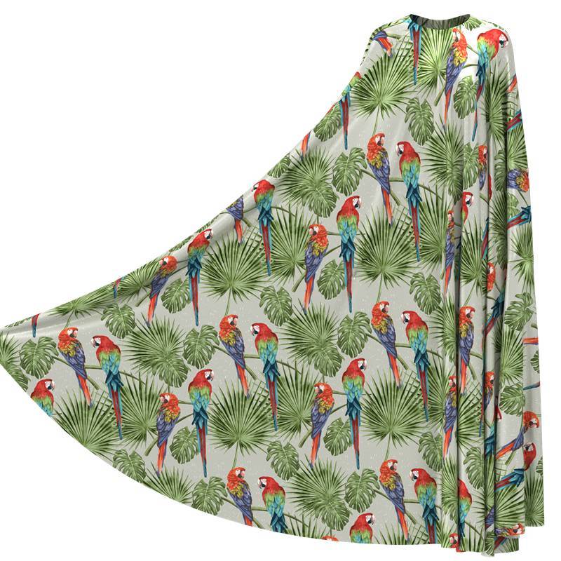 Parrot Print 100% Mulberry Silk Satin Pattern #06