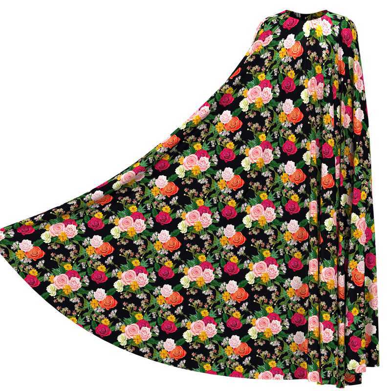 Red Pink Rose Print 100% Mulberry Silk Satin pattern #02