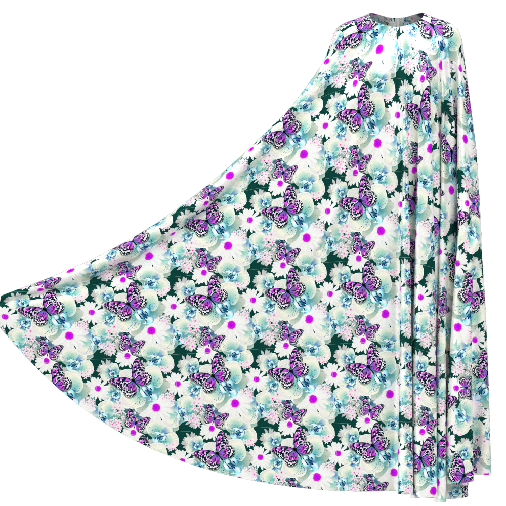 Butterfly Print 100% Mulberry Silk Satin Pattern #05