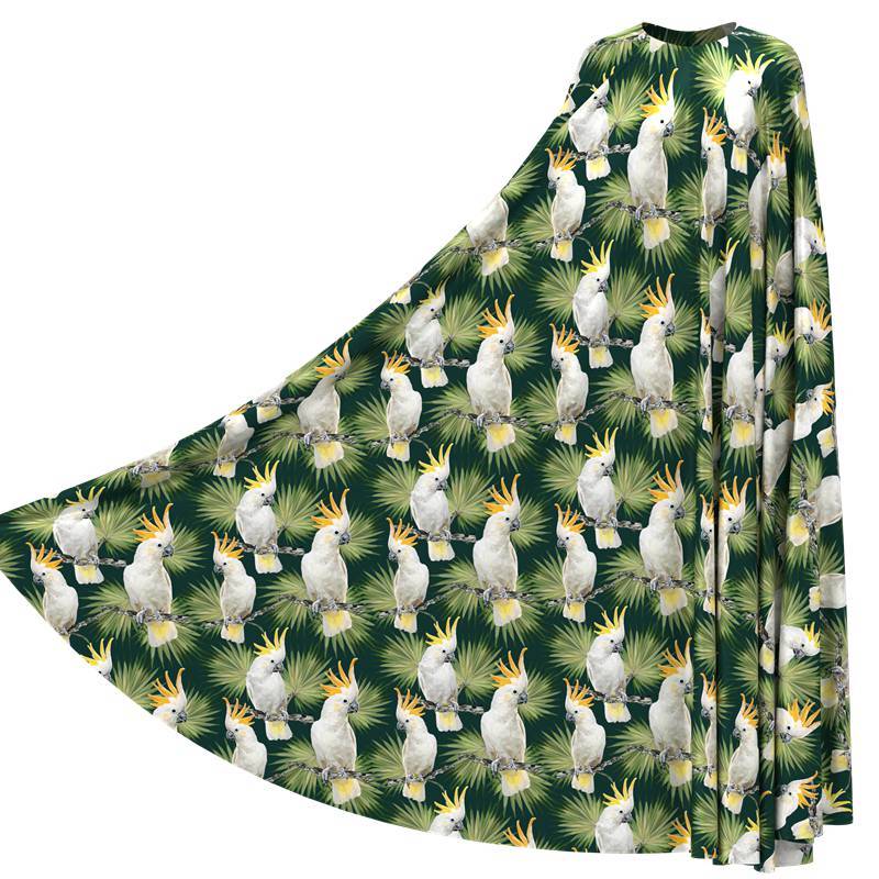 Parrot Print 100% Mulberry Silk Satin Pattern #01