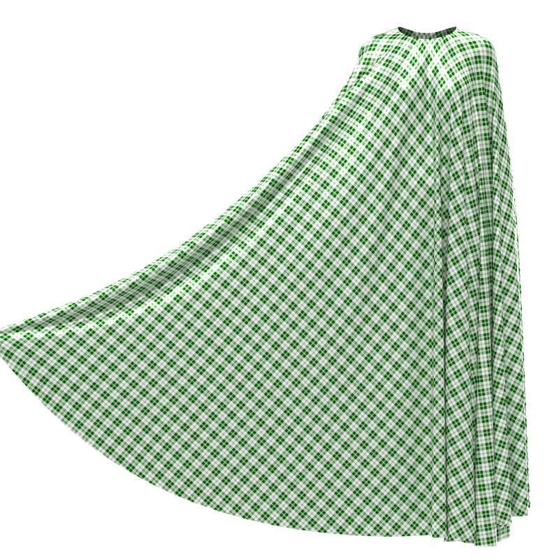 Green White Plaid Print 100% Mulberry Silk Satin Pattern #05