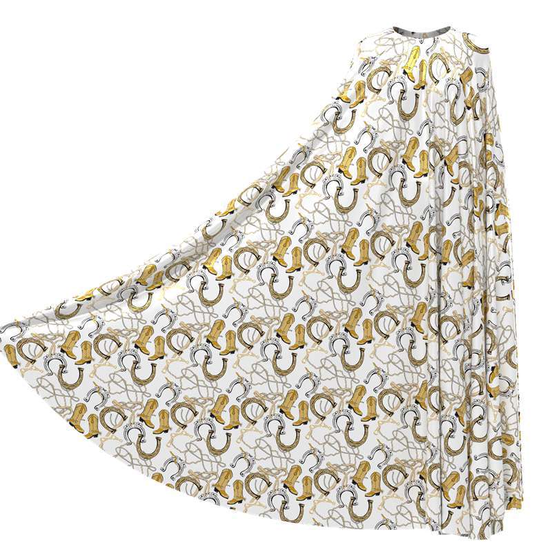 Gold Chain Print 100% Mulberry Silk Satin Fabric  Pattern #07