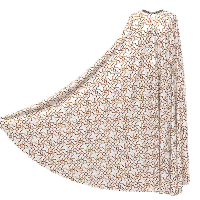 Gold Chain Print 100% Mulberry Silk Satin Fabric  Pattern #06