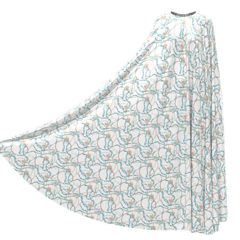 Gold Chain Print 100% Mulberry Silk Satin Fabric  Pattern #02