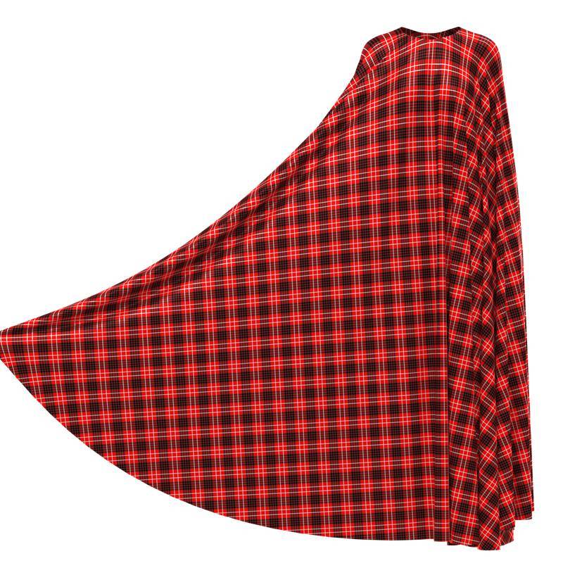 Red Black Plaid Print 100% Mulberry Silk Satin Pattern #06