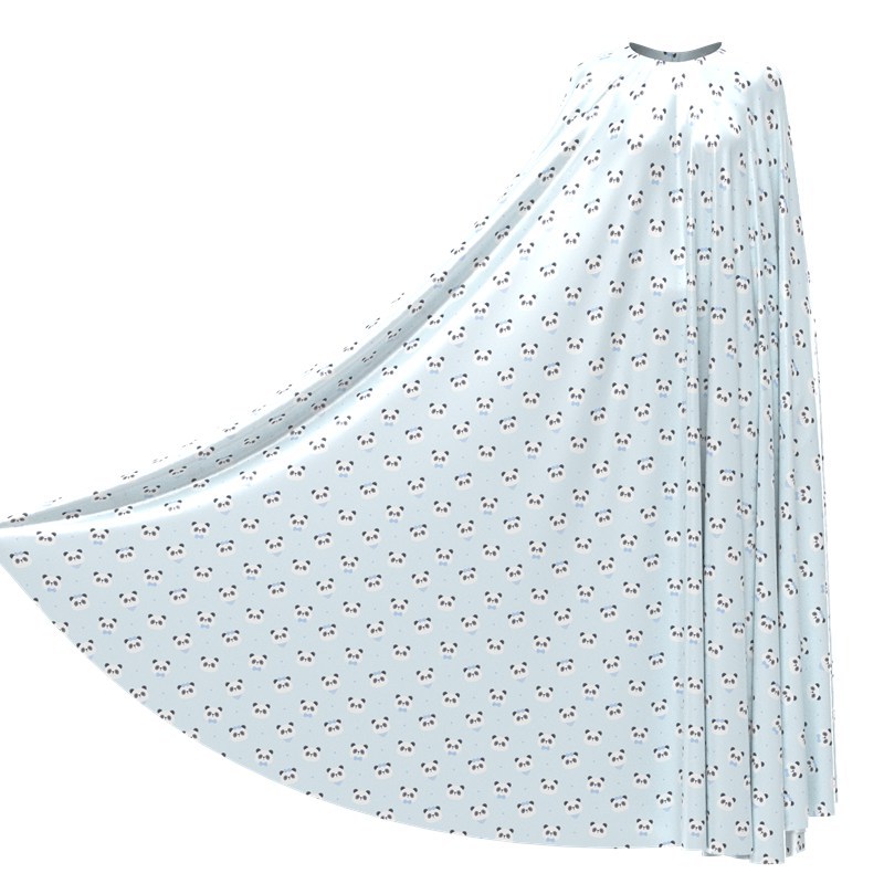 Panda Print 100% Mulberry Silk Satin Fabric Cartoon Pattern