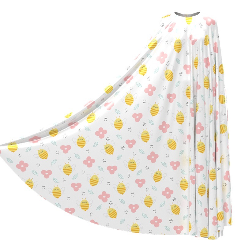 Bee Print 100% Mulberry Silk Satin Fabric Cartoon Pattern