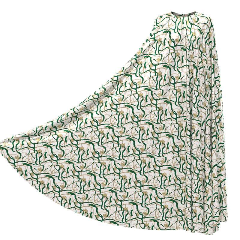 Gold Chain Print 100% Mulberry Silk Satin Fabric  Pattern #01