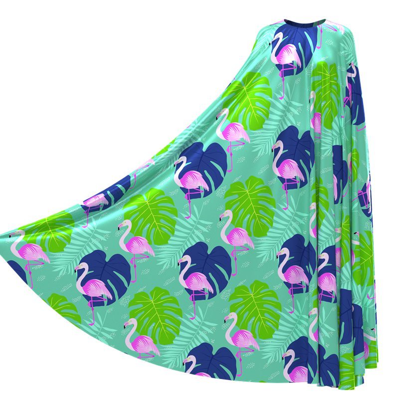 Flamingo Print 100% Mulberry Silk Satin Fabric Pattern #05