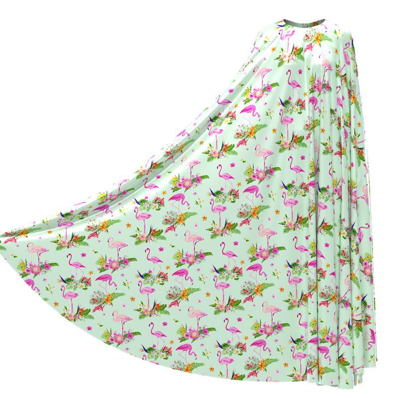 Flamingo Print 100% Mulberry Silk Satin Fabric Pattern #08