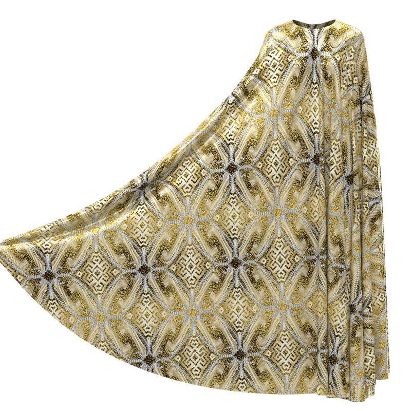 Versace Style Print 100% Mulberry Silk Satin Fabric Pattern #04