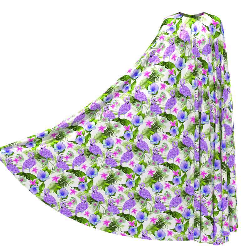 Flamingo Print 100% Mulberry Silk Satin Fabric Pattern #04