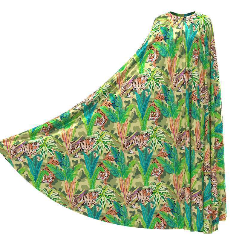 Tiger Print 100% Mulberry Silk Charmeuse Fabric Pattern #07