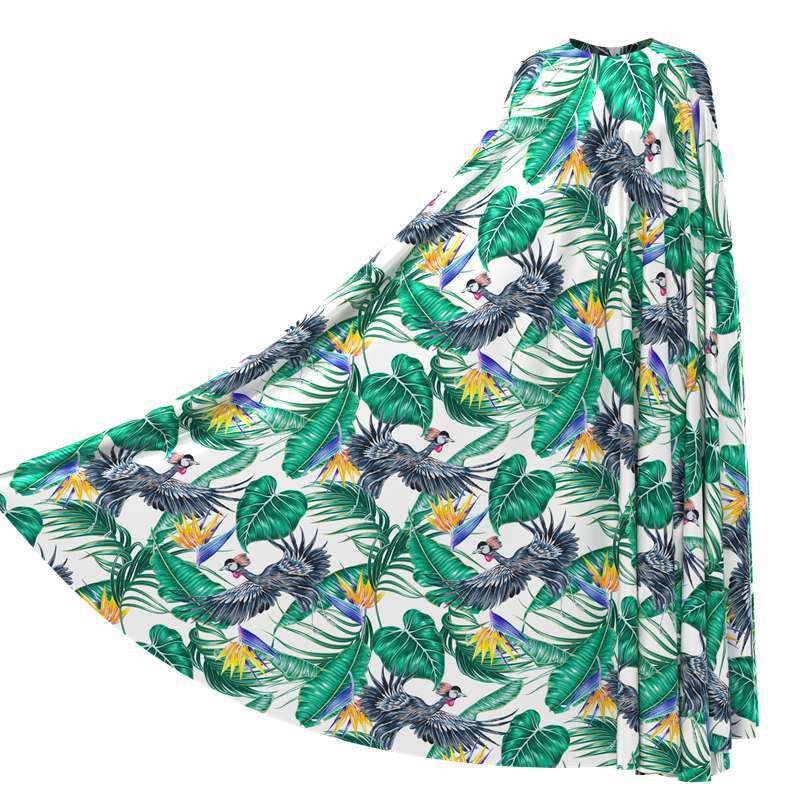  Birds Print 100% Mulberry Silk Charmeuse Fabric Pattern #03