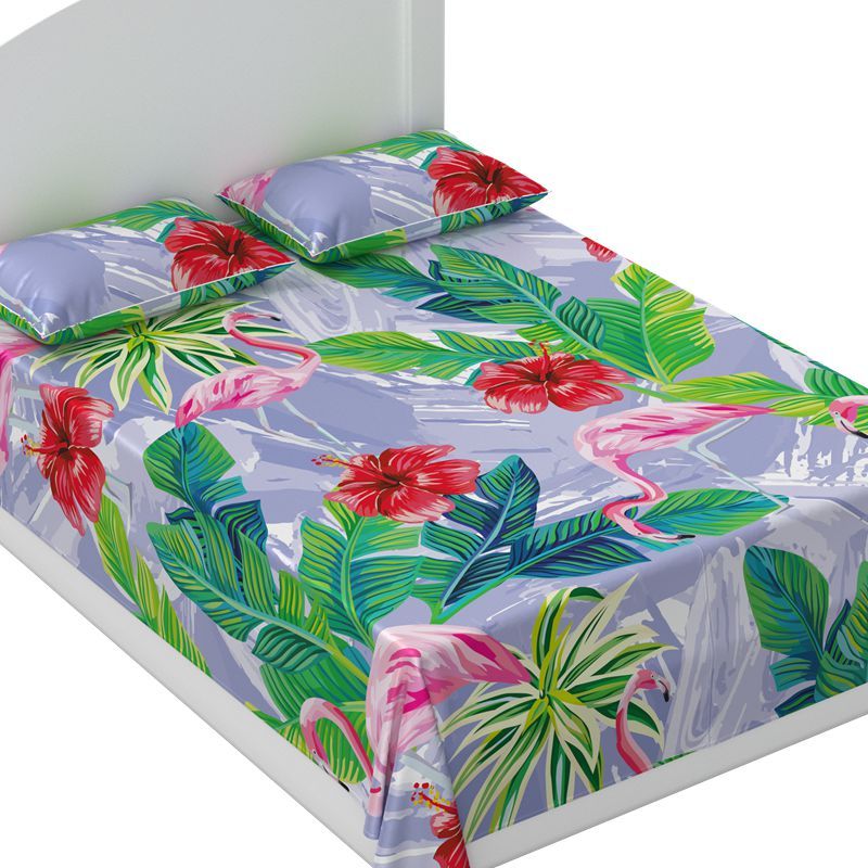 Palm leaf Print 30mm 100% Mulberry Silk Sheets Set Pattern #01