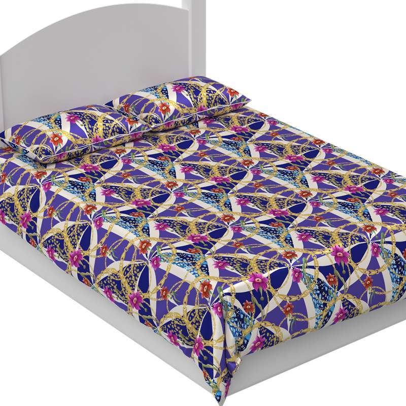 Gold Chain Print 30mm 100% Silk Duvet Cover Set Pattern #05