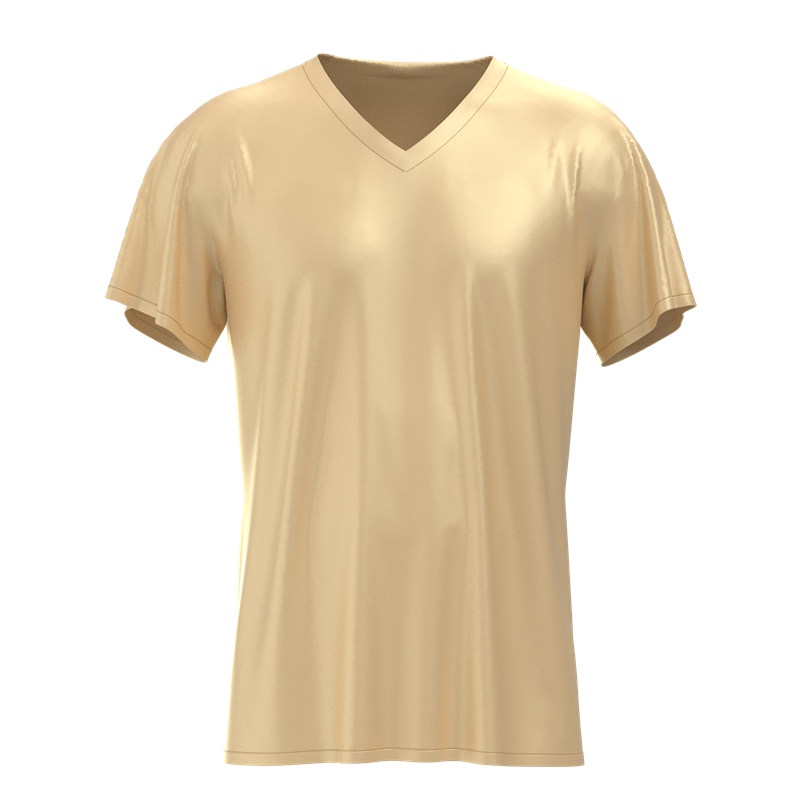 Paradise Silk Men's Pure Silk Knit V-Neck T-Shirt – Short Sleeve Casual Tee, Soft & Breathable