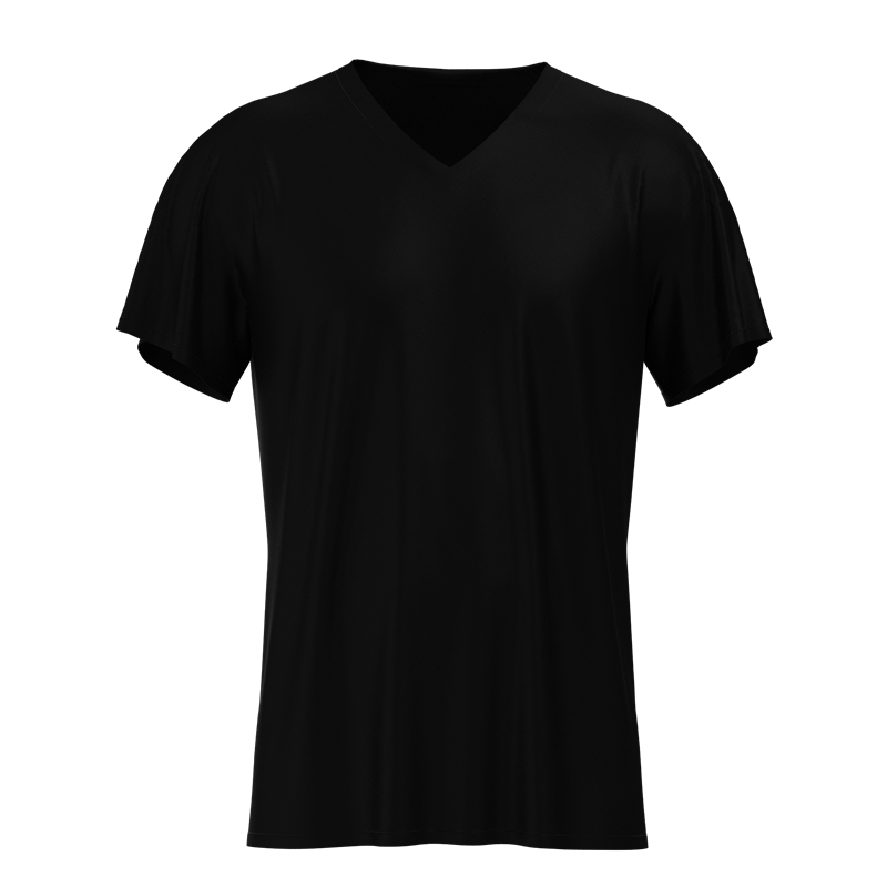 Men's 100% Mulberry Silk V Neck T Shirt Short Sleeve