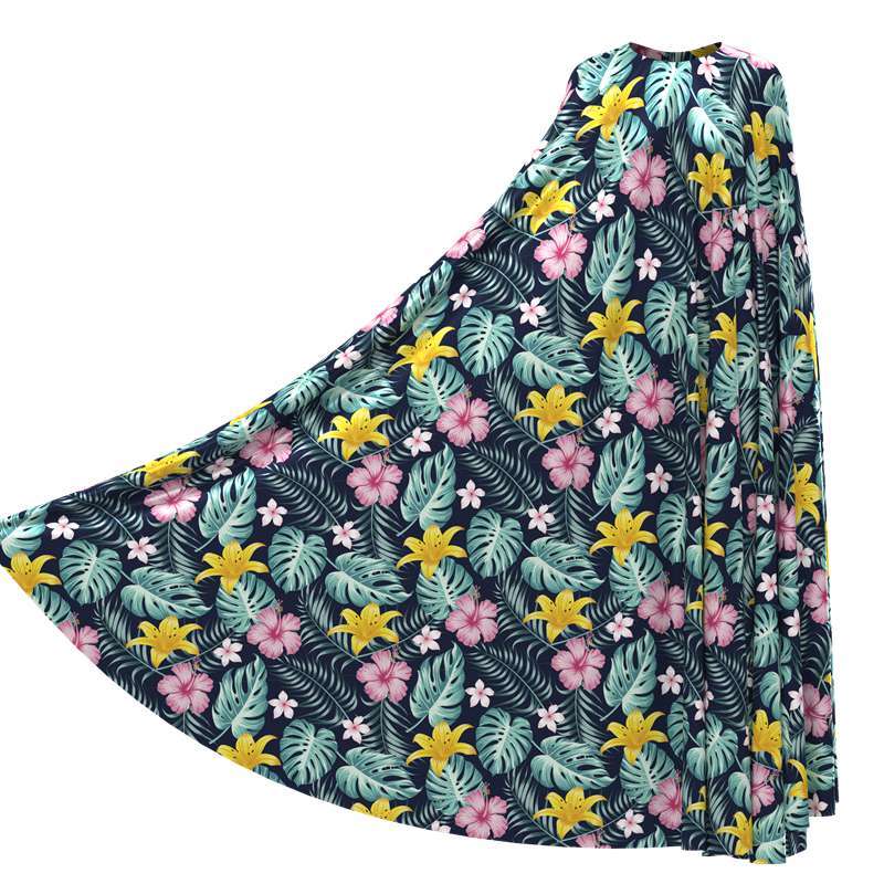 Jungle Print 100% Silk Satin Fabric 45" Wide