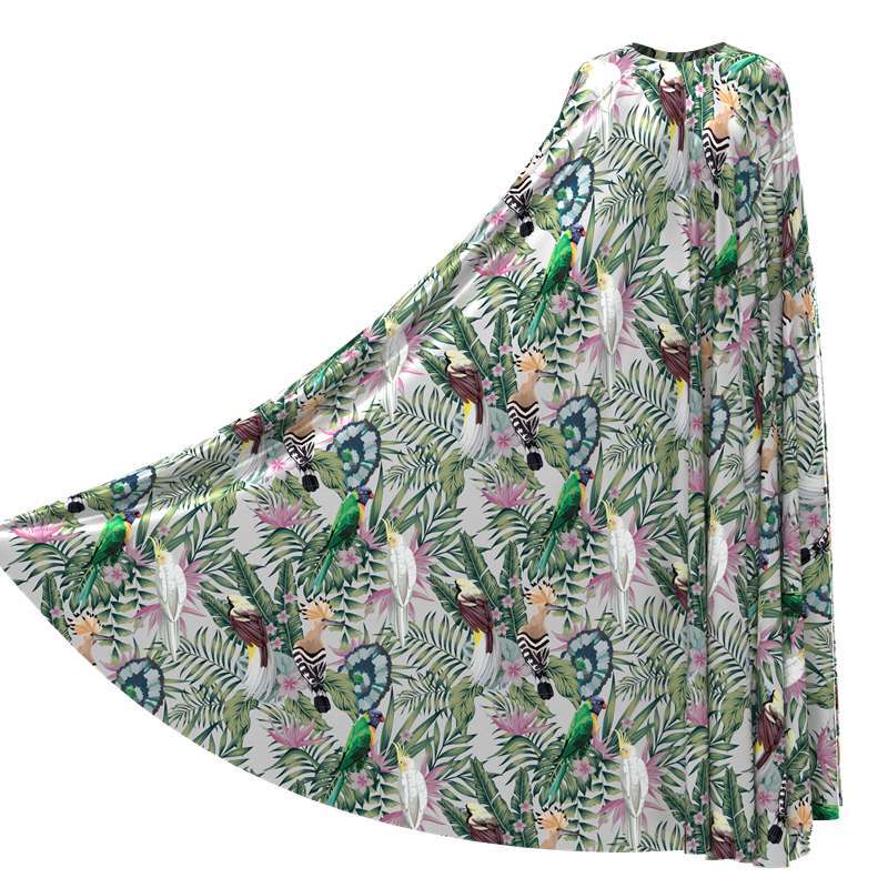 Jungle Print 100% Silk Satin Fabric 45" Wide