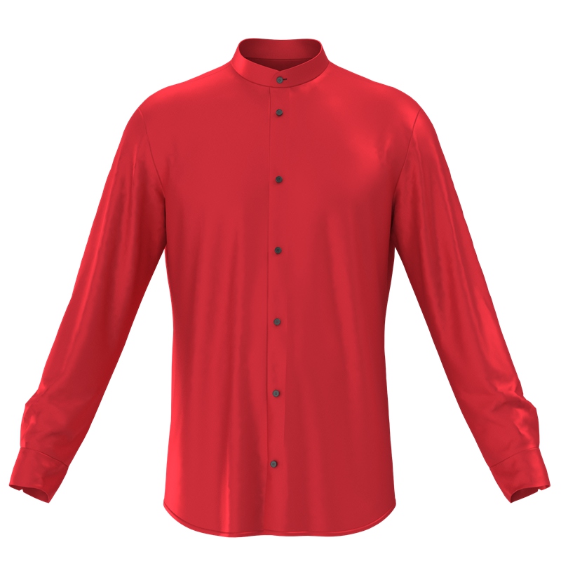 Men's 100 Silk Mandarin Collar Dress Shirt Long Sleeve