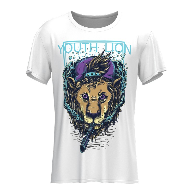 Men's Graphic Printed 100% Mulberry Silk T Shirt