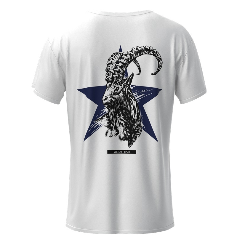 Men's Graphic Printed 100% Mulberry Silk T Shirt