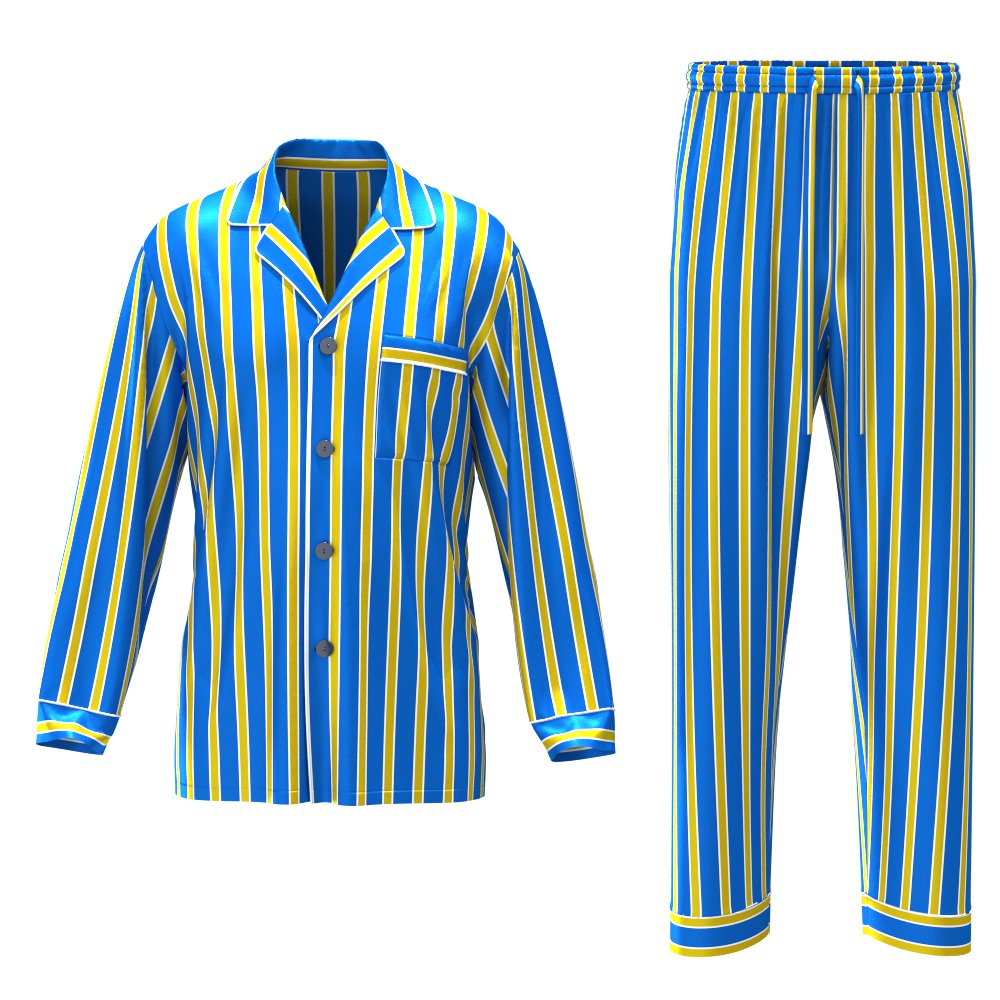Men's striped silk pajamas