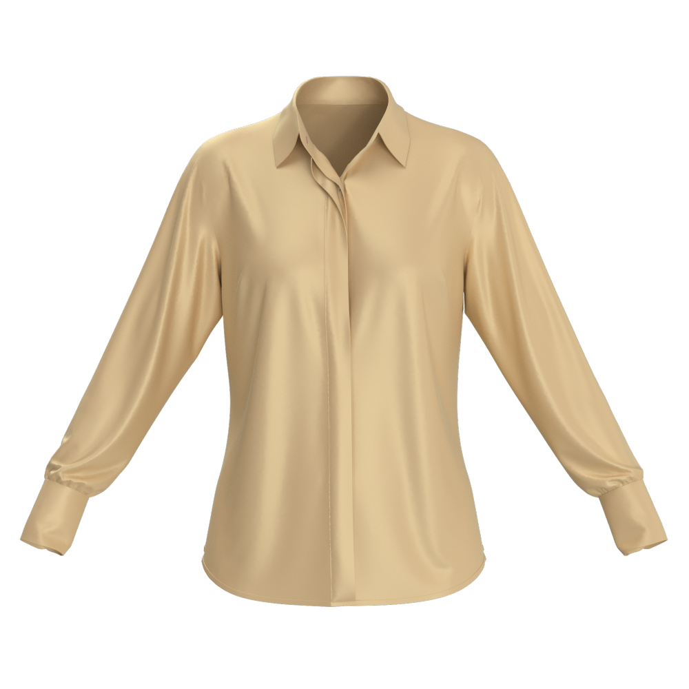 Champagne Silk Button Up Shirt Women