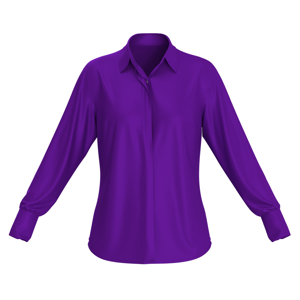 Purple Silk Button Up Shirt Women