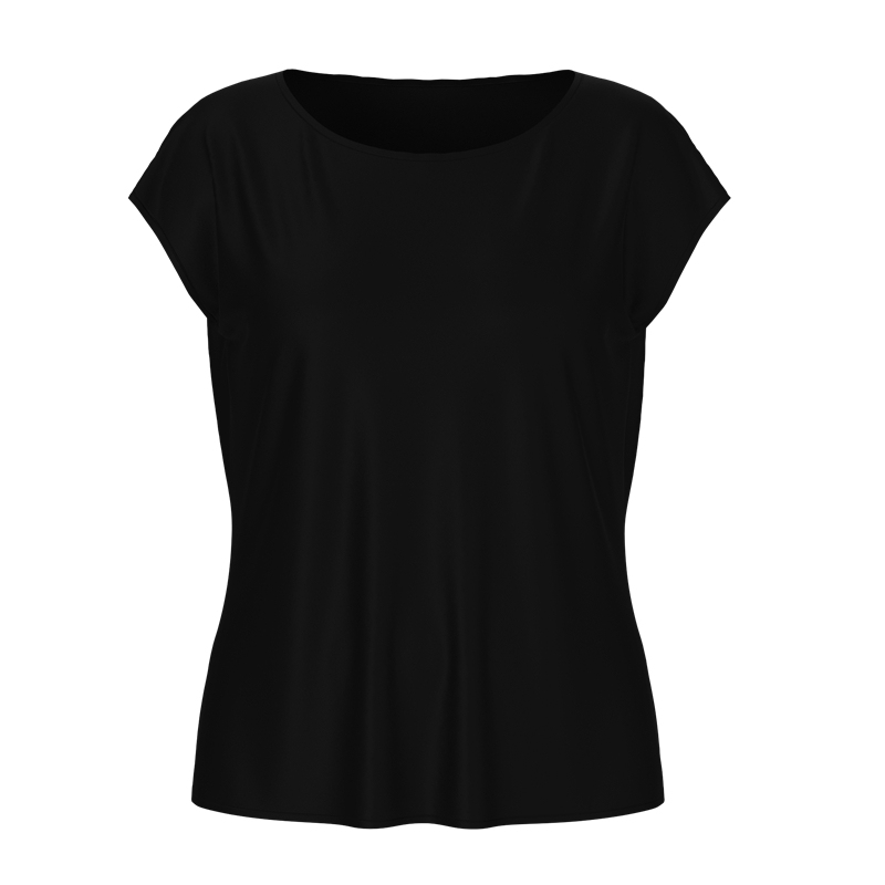 Black Silk Drop Shoulder T Shirt