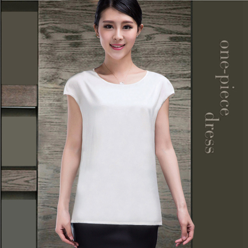 Natural White Silk Drop Shoulder T Shirt