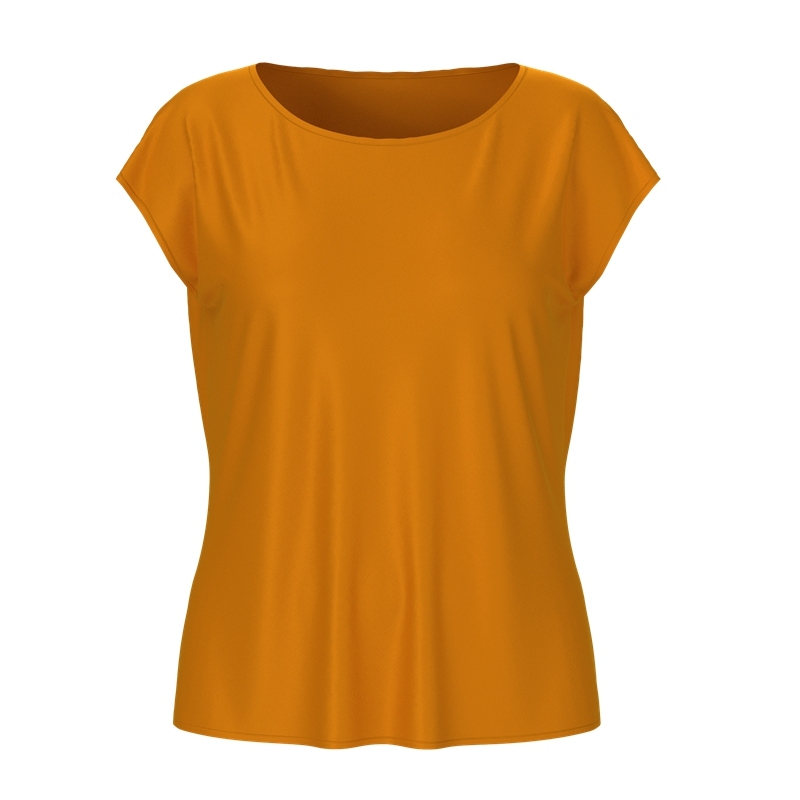 Orange Silk Drop Shoulder T Shirt