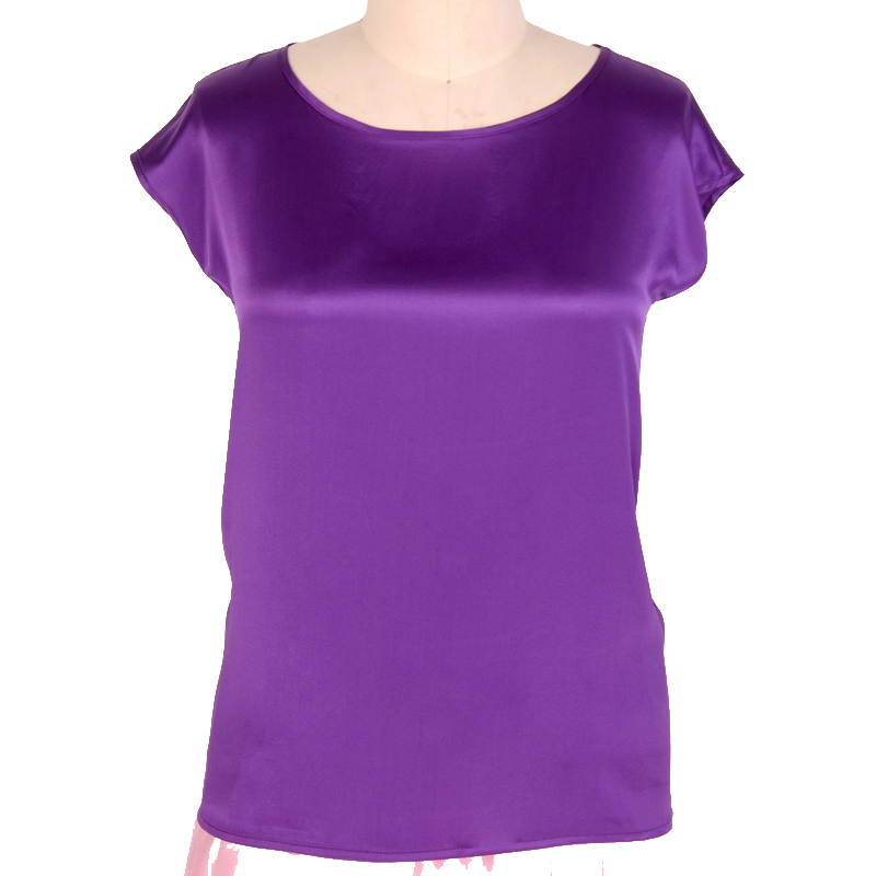 Purple Silk Drop Shoulder T Shirt