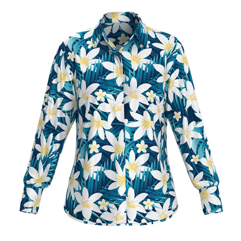 Mixed Media Silk Floral Shirt
